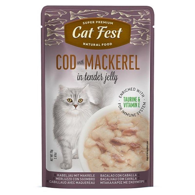 Cat Fest Pouch Cod with Mackerel