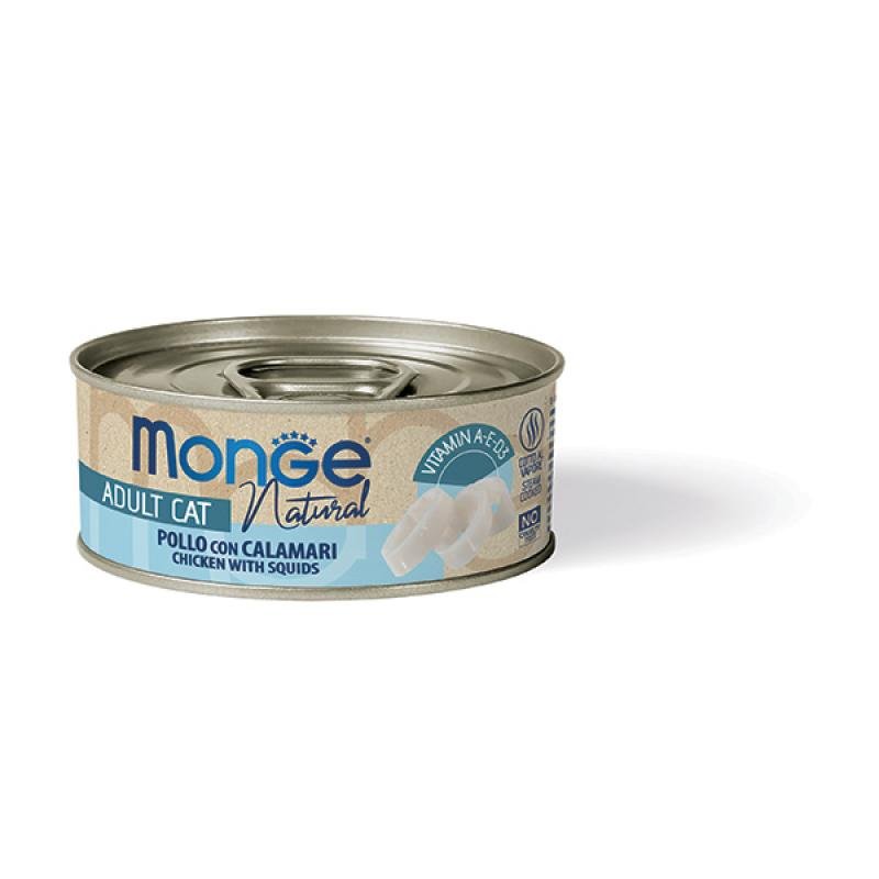 MONGE Cat Natural Delicate Can Chicken with Squid