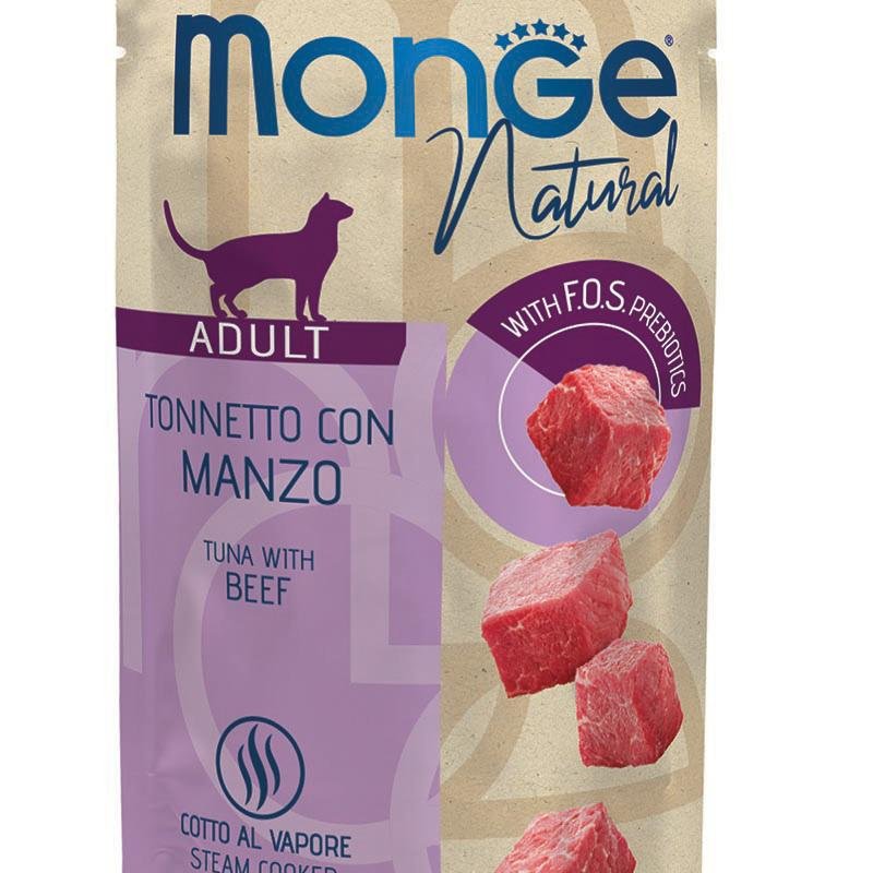 MONGE Cat Natural Pouch Tuna with beef in jelly