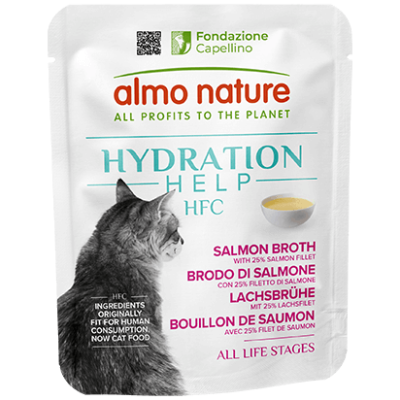 ALMO NATURE Cat HFC Pouch Hydration Help Salmon Broth/Salmon Fillet 50g