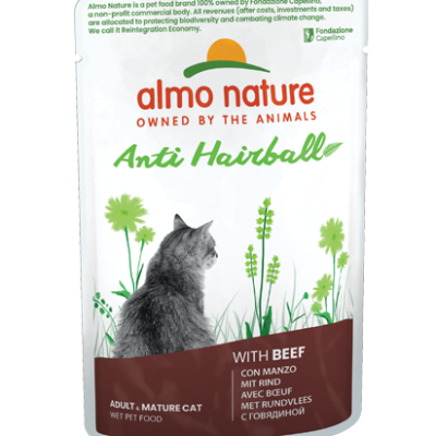 ALMO NATURE Cat Functional Pouch Hairball Beef 70g