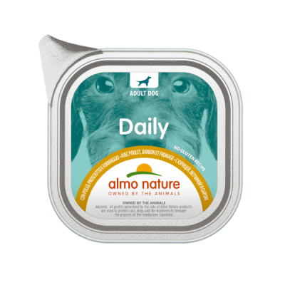 ALMO NATURE Dog DAILY Alu Chicken with Ham and Cheese