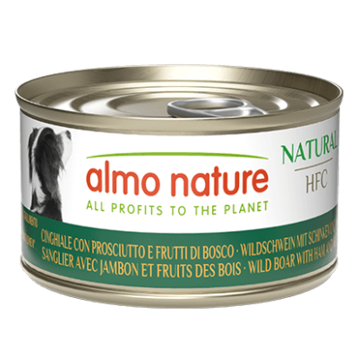 ALMO NATURE Dog HFC Can Natural Wild Boar with Ham and Wild Berries