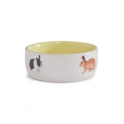 BEEZTEES bol ceramic pentru iepuri, galben