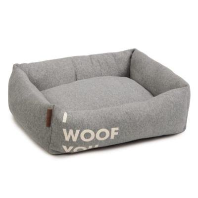 Beeztees canapea din bumbac WOOF YOU Grey 55x50x20cm