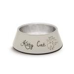 BEEZTEES металлическая миска Kitty Cat серая 14х4,5см