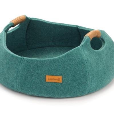 Beeztees culcuș din material textil MINOQ Turcuoise 43,5×43,5x19cm