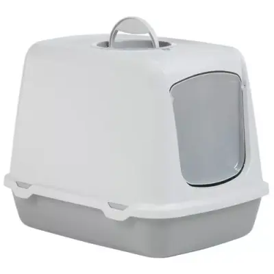 BEEZTEES Litieră de tip închisă OSCAR Grey/White 50x37x39см