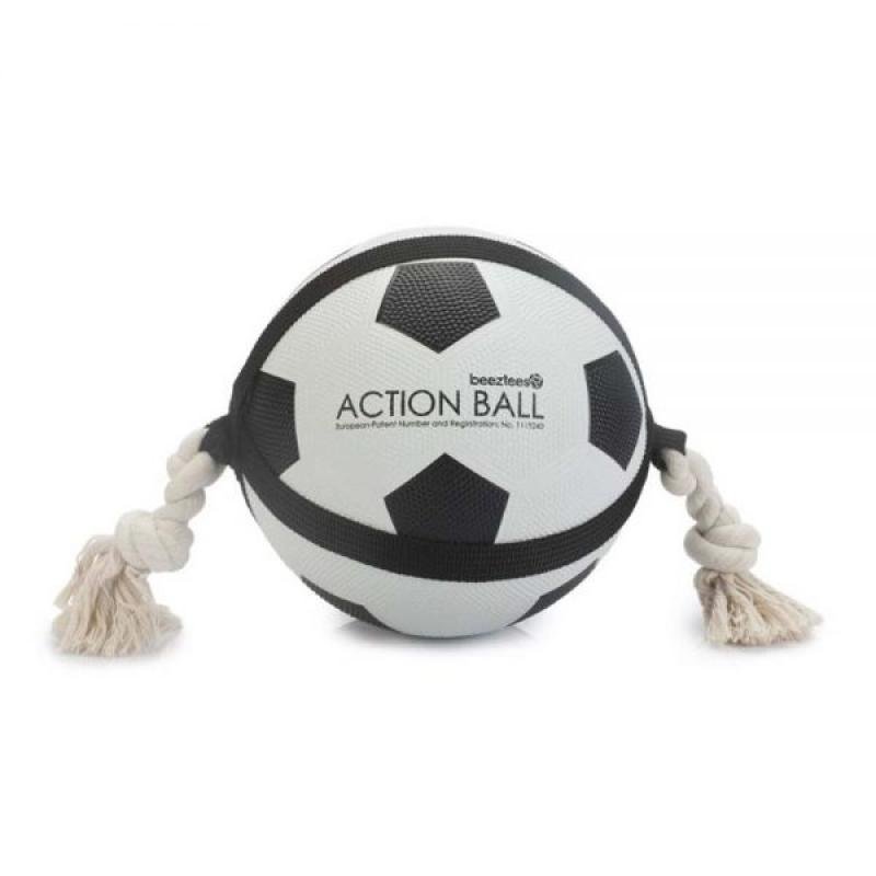BEEZTEES Резиновый мяч FOOTBALL with Rope