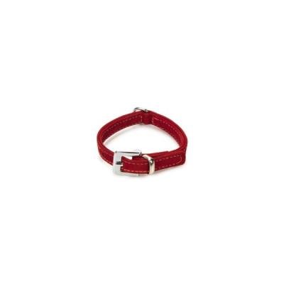 BEEZTEES zgarda din piele BUFFALO Strass Red 24×10
