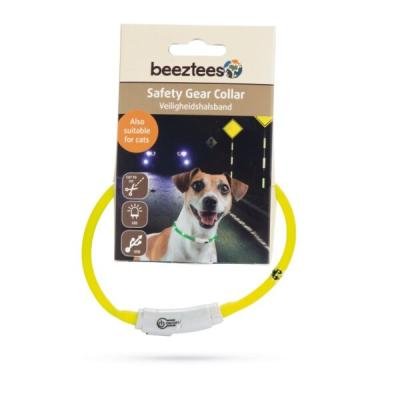 BEEZTEES zgardă din silicon cu lumini с USB Yellow 35×10