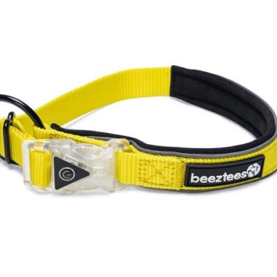 Beeztees zgardă reflectorizantă cu lumini Premium PARINCA Yellow 40×20