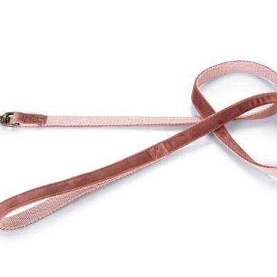 DBL lesă din velur VELURA Pink 120×15