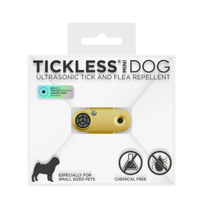 Ультразвуковой отпугиватель блох и клещей TICKLESS MINI DOG Gold