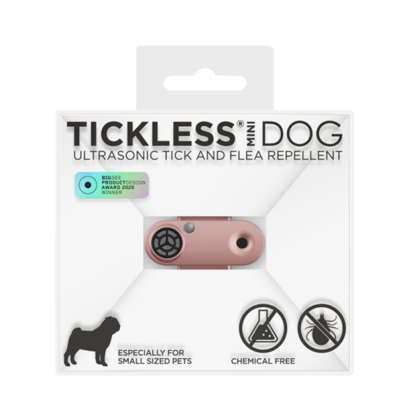 Ультразвуковой отпугиватель блох и клещей TICKLESS MINI DOG Rosegold