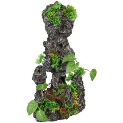 Flamingo decor din plastic PETRA ROCK+PLANT 22x16x45cm
