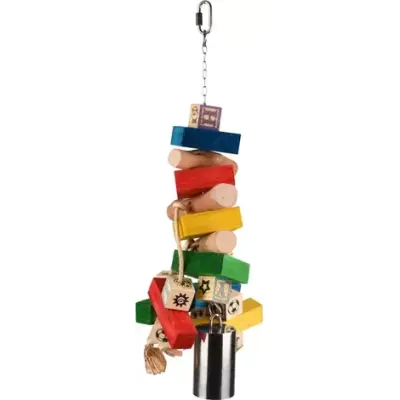 Flamingo jucărie din lemn pentru păsări RAINBOW BELL MULTI