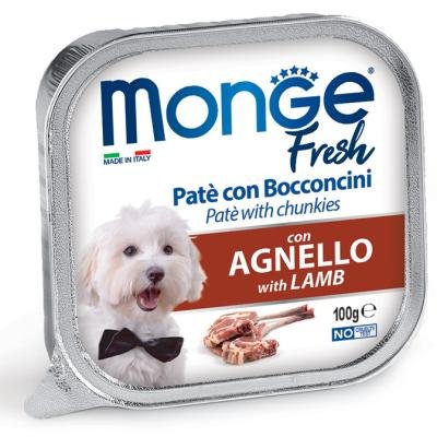 MONGE Dog Fresh Pate and chunkies with Lamb