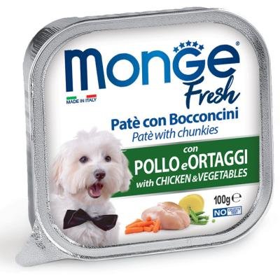 MONGE Dog Fresh Pate with Chicken and Vegetab.