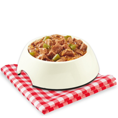 STUZZY DOG CHUNKS Pouch Veal Green Beans in Jelly