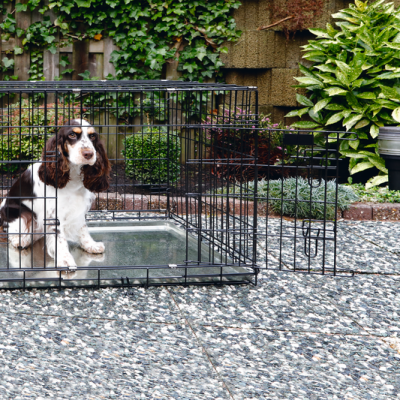 BEEZTEES cușcă de interior DOG BENCH 2-DOORS Black 78x55x61cm