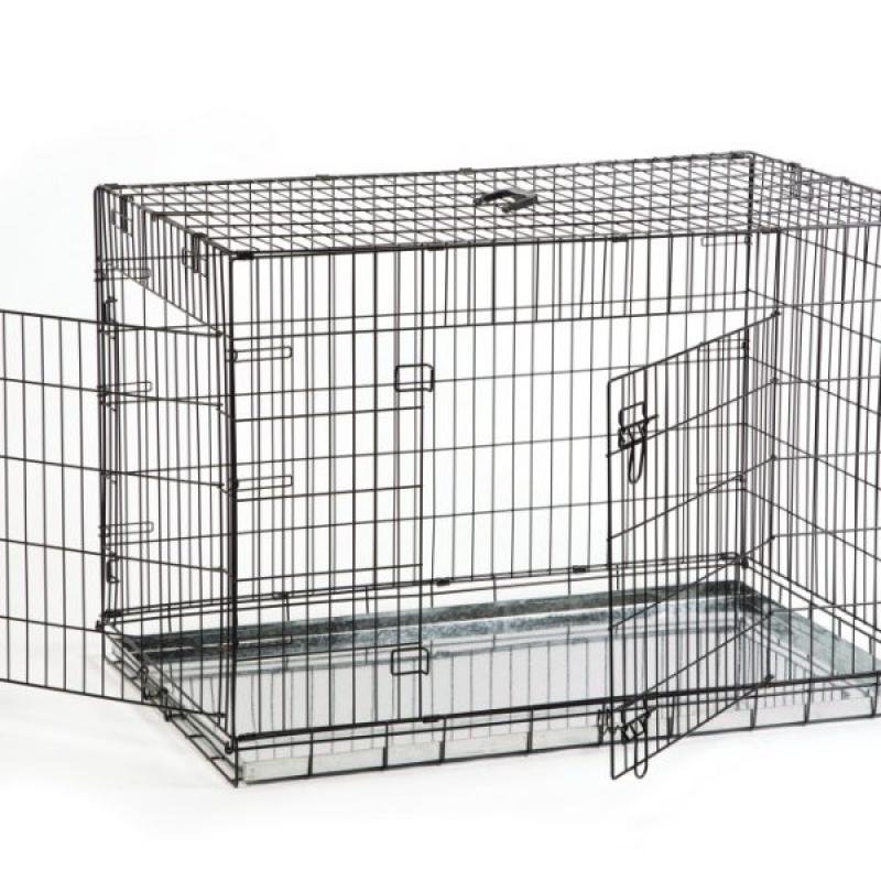 BEEZTEES Клетка для собак DOG BENCH 2-DOORS Black 89x60x66cm