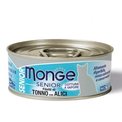MONGE Cat Jelly Senior Can Yellowfin Tuna & Anchovies