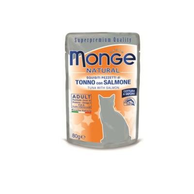 MONGE Cat Natural Pouch Tuna with salmon in jelly