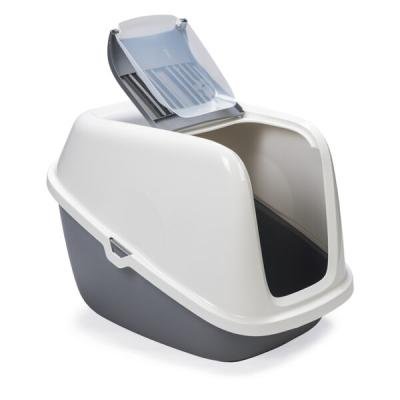 Litieră acoperită NESTOR GIANT Grey/White 75.5x56x55.5