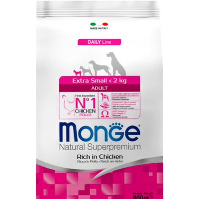 MONGE dry dog EX. SMALL adult 800gr