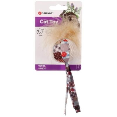 Flamingo Jucărie pentru pisici VINTA BALL+FEATHER+STRING