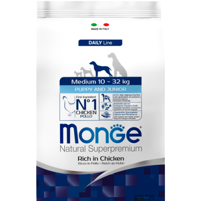 MONGE dry dog MEDIUM puppy 800gr
