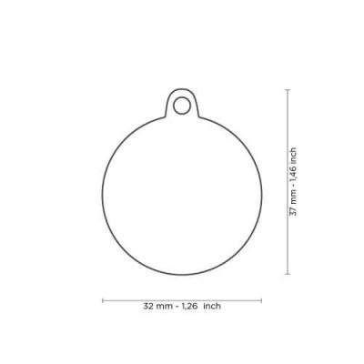 Medalion BIG GLITTER CIRCLE BLACK BONE