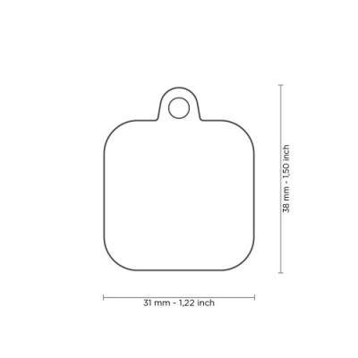Медальон BLACK SQUARE CHROME PLATED BRASS RUBBER