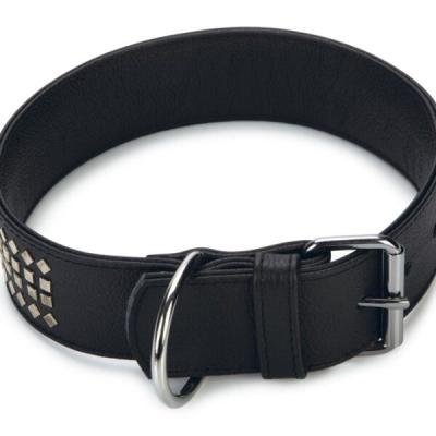 Beeztees zgardă din piele VINTAGE Black 70×50