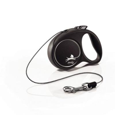 BEEZTEES Lesă FLEXI BLACK DESIGN Cord