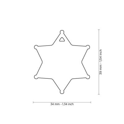 Medalion SHERIFF STAR BRONX WHITE BRONZ ENAMELED