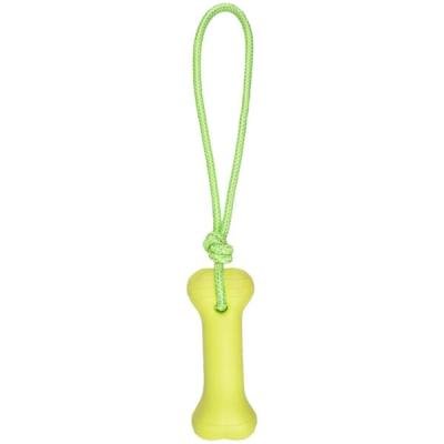 Игрушка резиновая TRAINING BONE+ROPE Lime