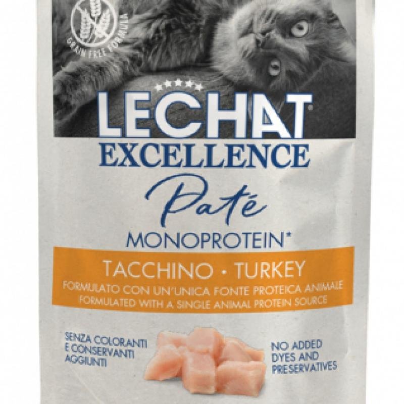 LeChat Exc. Pouch Adult Cat Pate Monoprotein Turkey