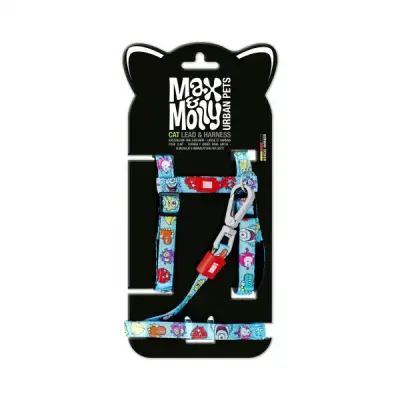 MAX & MOLLY шлейка+поводок для кошек Cat Little Monsters