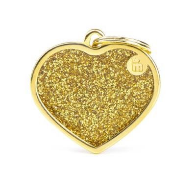Medalion CUORE GLITTER ORO SHINE