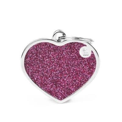Medalion CUORE GLITTER ROSA SHINE