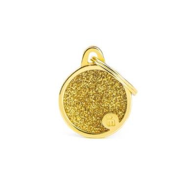 Медальон SMALL CIRCLE GLITTER GOLD