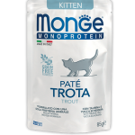 MONGE Cat Pouch Monoprotein Kitten Trout