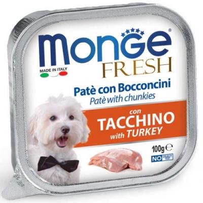 MONGE Dog Fresh Pate and chunkies with Turkey