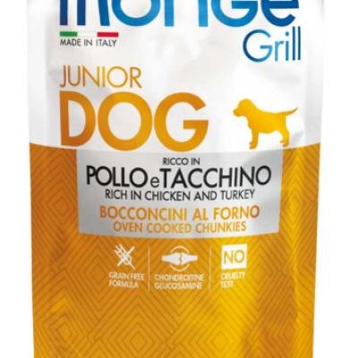 MONGE Dog Grill Pouch Junior Chicken/Turkey