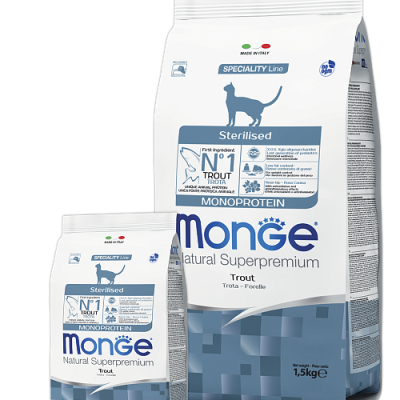 MONGE dry cat sterilised Trout
