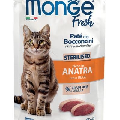 MONGE Cat Fresh Sterilised Paté with Chunkies Duck pouch