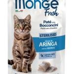 MONGE Cat Fresh Sterilised Paté with Chunkies Herring pouch