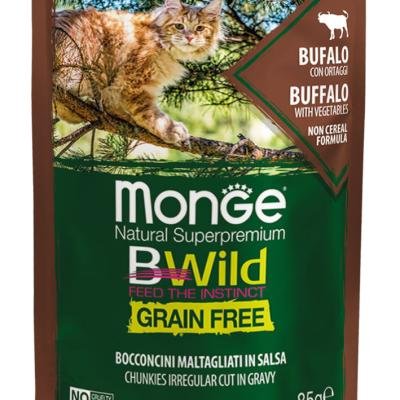 MONGE Cat BWILD Pouch Large Breed Buffalo/Vegetables